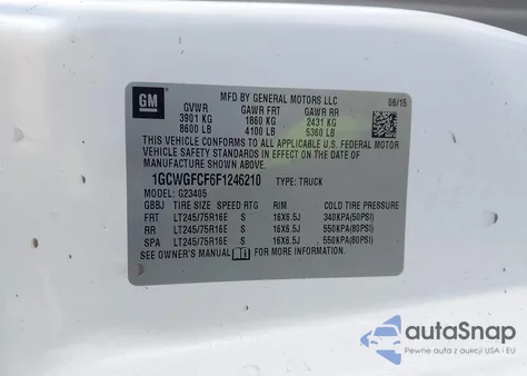 2015 Chevrolet Express 2500 Work Van from USA, damaged, VIN 1GCWGFCF6F1246210